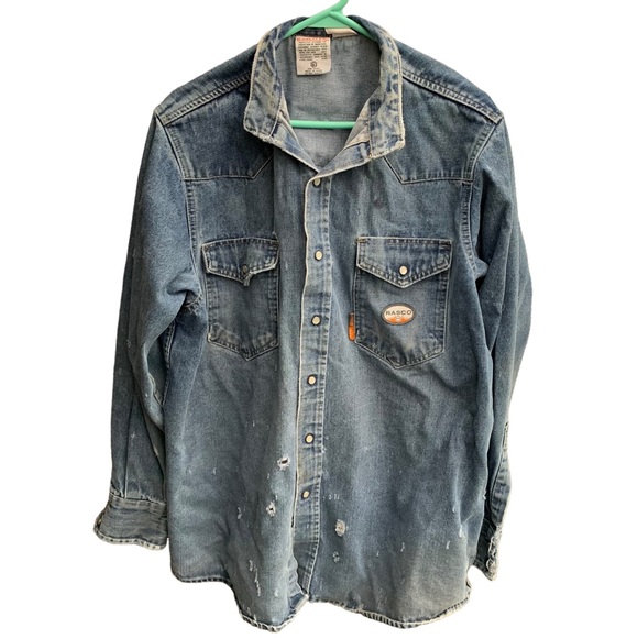 rasco Other - Welding Fire Flame Retardant Shirt Rasco FR Blue Denim Men’s Size XL Long